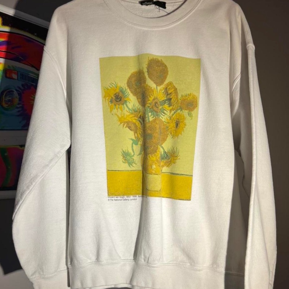 white vincent van gogh crew neck